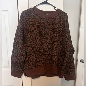 J Crew leopard print crewneck